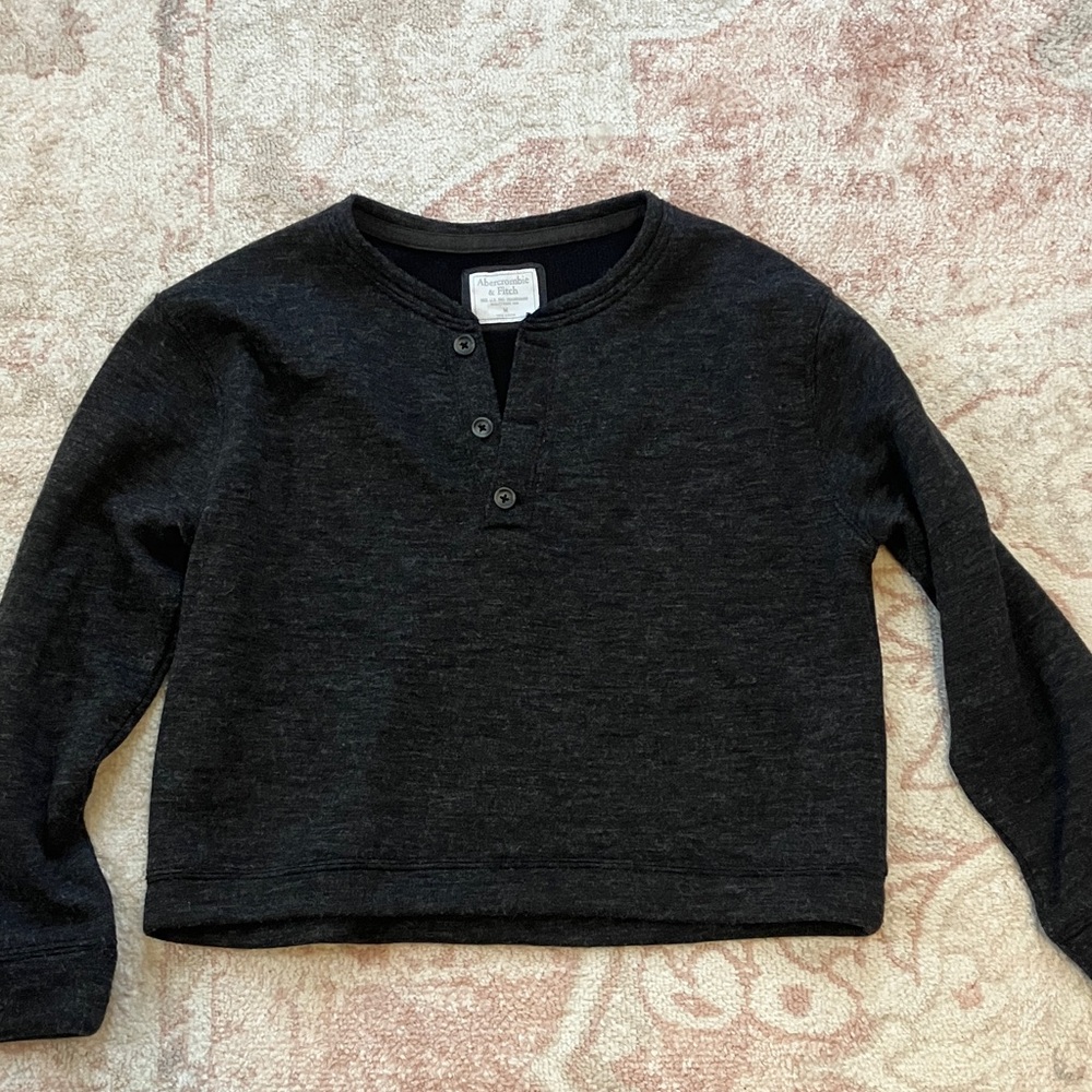 Abercrombie & Fitch Charcoal Women’s Henley Sweater